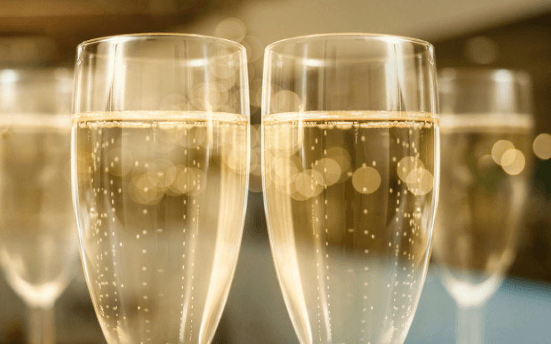 Close-up of glasses of Champagne