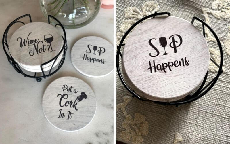 Coasters for Drinks Absorbents with Holder