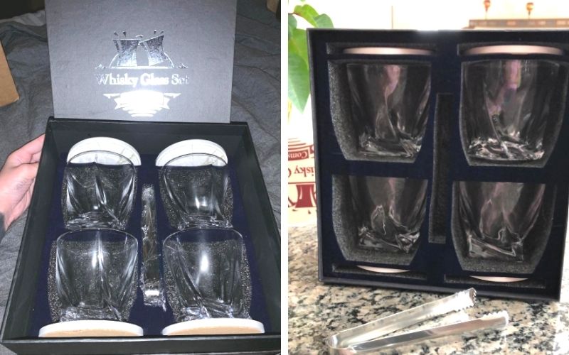 Comsmart Whiskey Glass Set of 4 with Luxury Box