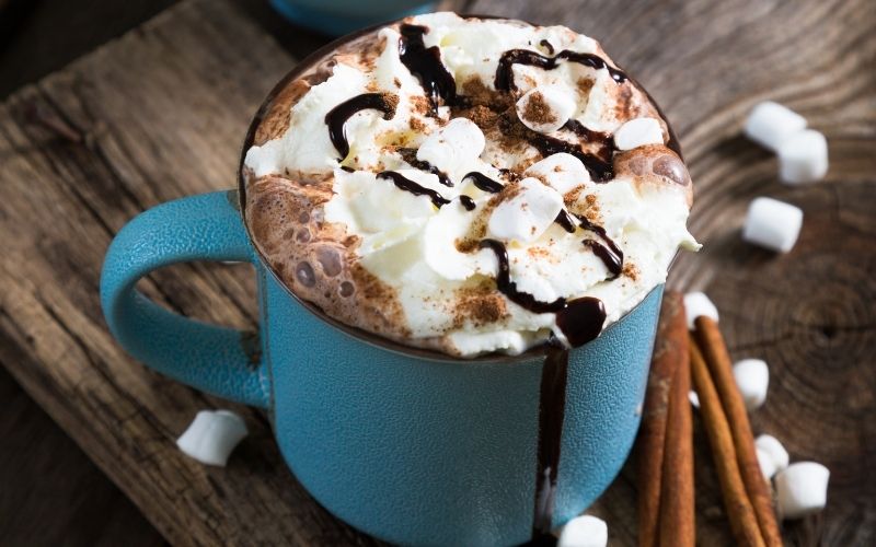 Cup of hot chocolate with marshmallows