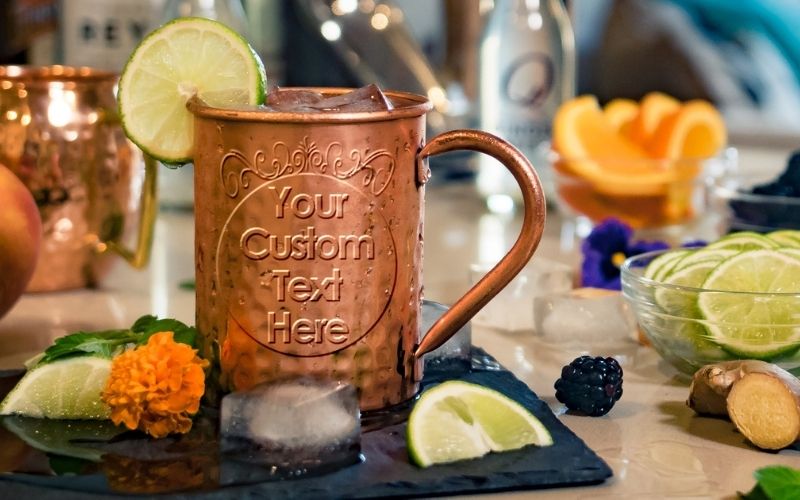 Custom Mule Copper Mug Engraving