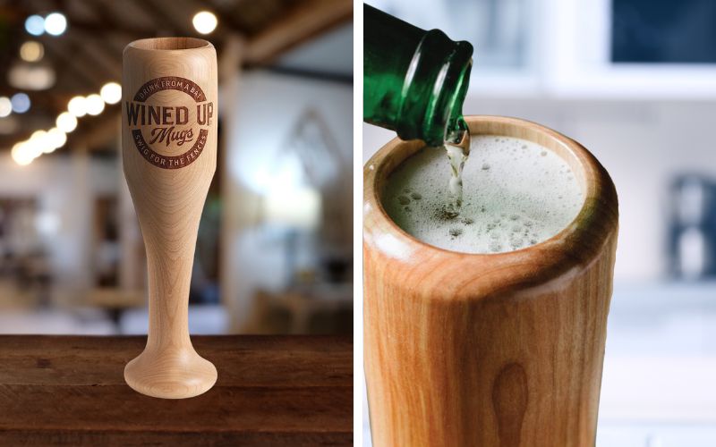 DUGOUT MUGS: Wined Up Mini Baseball Bat Wine Glass