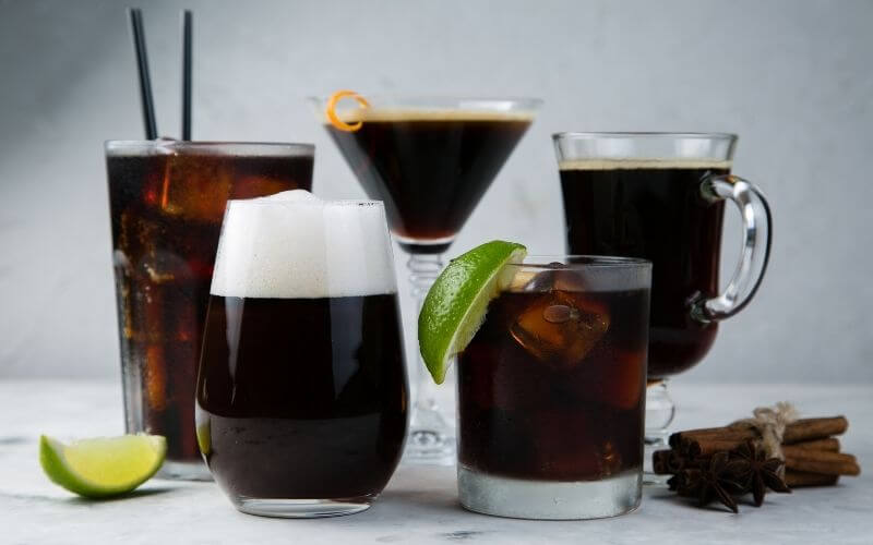 Different types of coffee cocktails