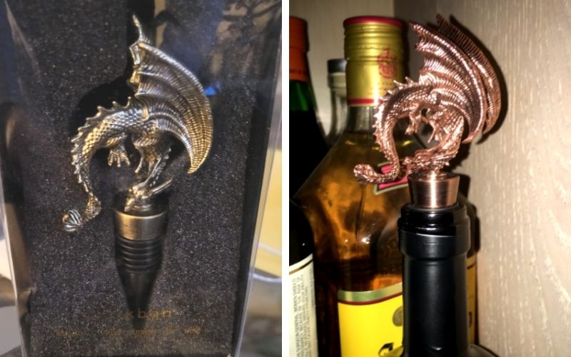 Dragon Wine Stoppers Gothic Metal Alloy Design Bottle Stopper