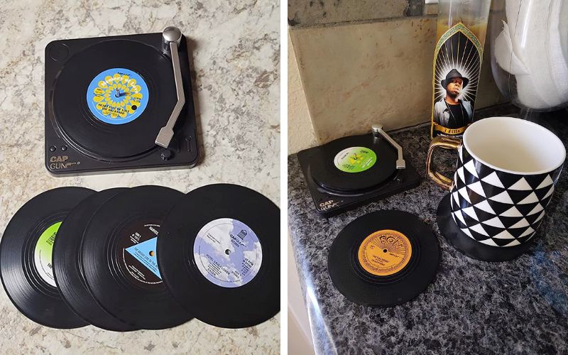 DuoMuo Retro Vinyl Record Coasters