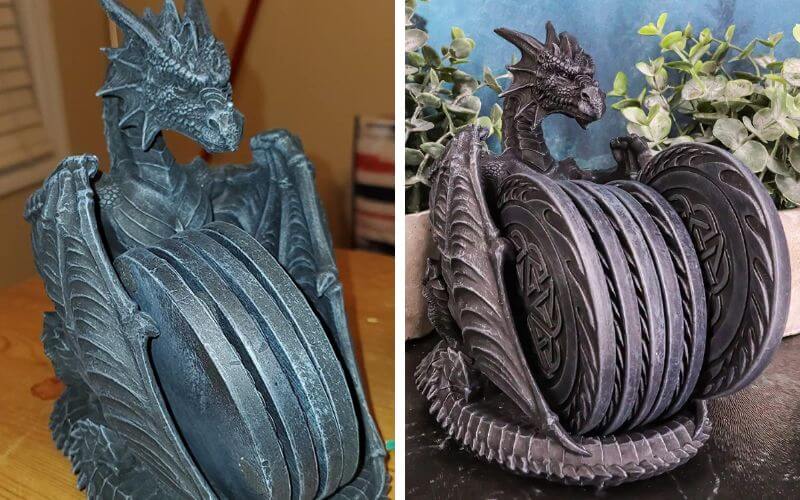 Ebros Gift Gothic Dragon Coaster Set
