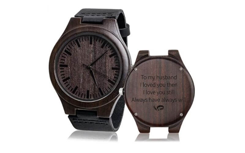 Engraved Vintage Wooden Wrist Watch