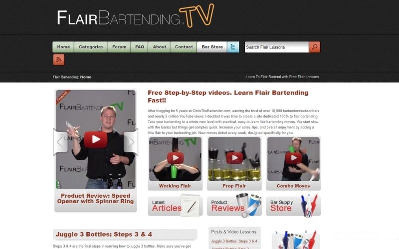 FlairBartending.TV website