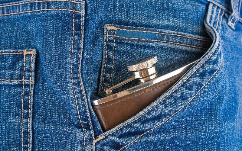 Flask inside a pocket