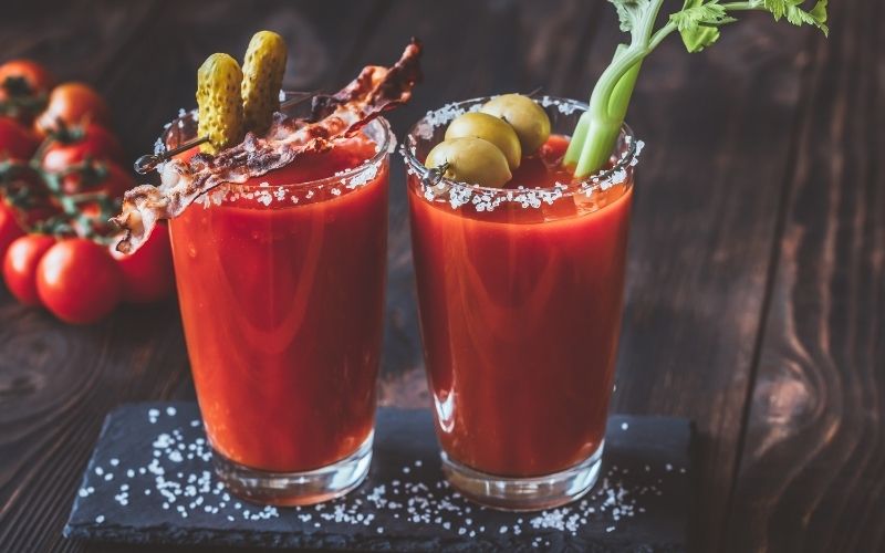 Glasses of Bloody Mary