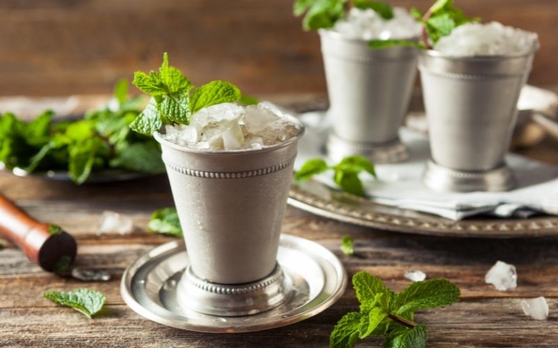 Glasses of Cold Brew Mint Julep
