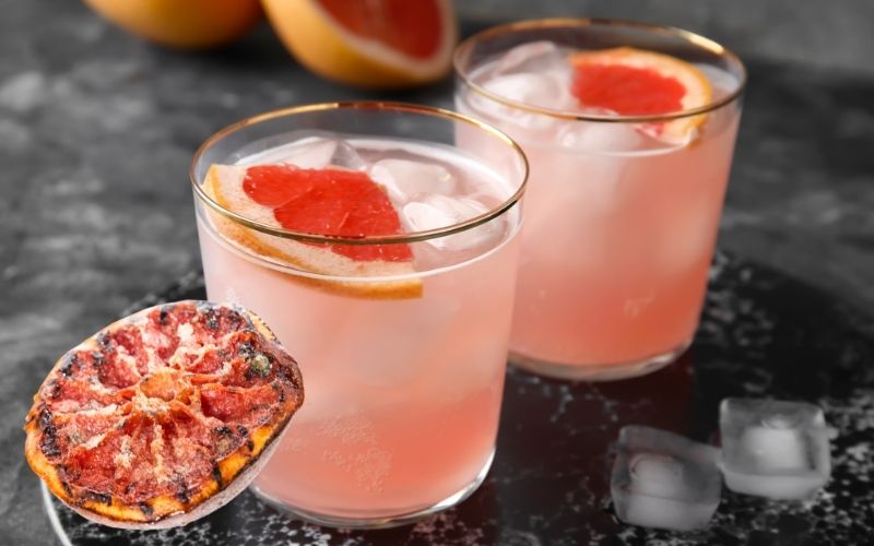 Glasses of Grilled Grapefruit Margarita