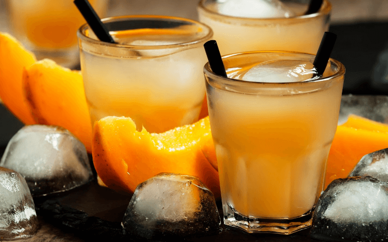 Glasses of Mango Mule mocktail