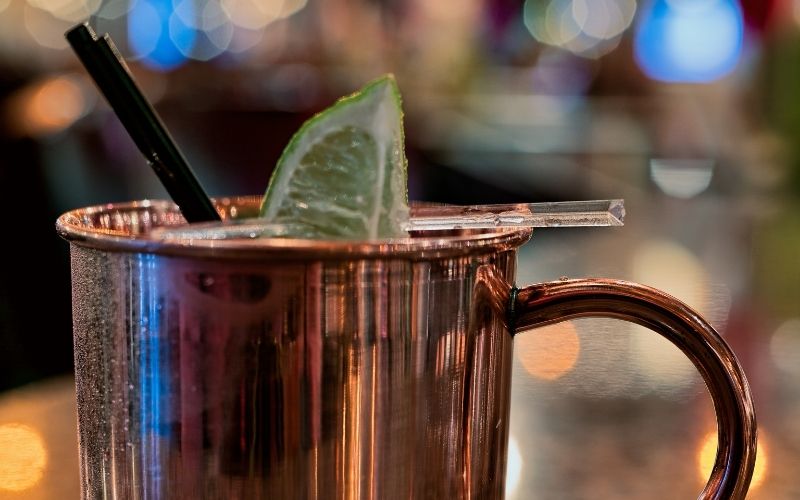 Glasses of Moscow Mule Punch