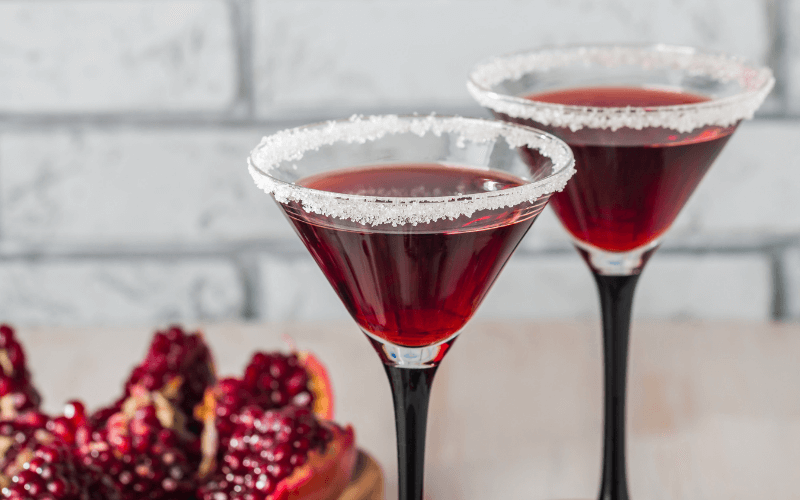 Glasses of Spiced Pomegranate Martini
