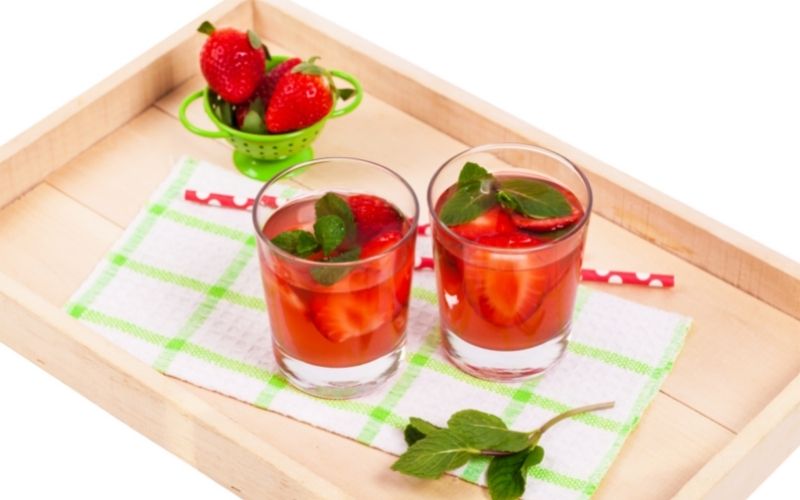 Glasses of Strawberry Lemonade