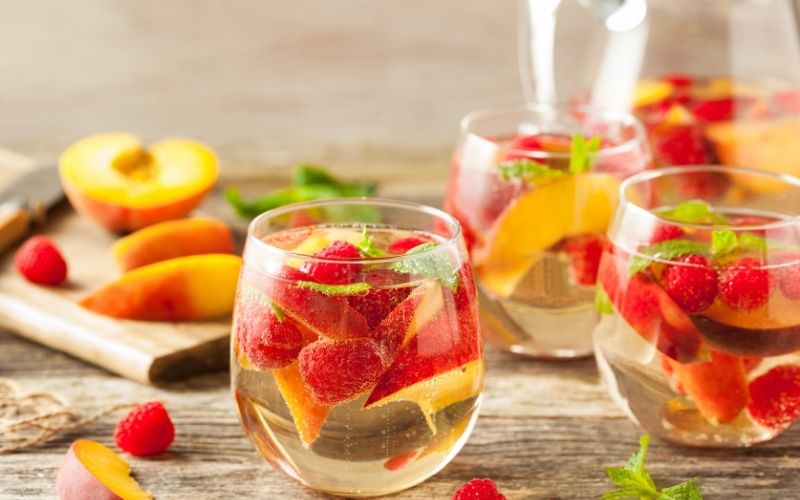 Glasses of White Wine Ginger Beer Sangria