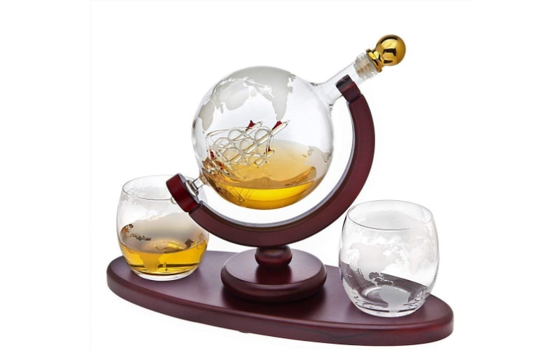 Godinger Whiskey Globe Decanter Set