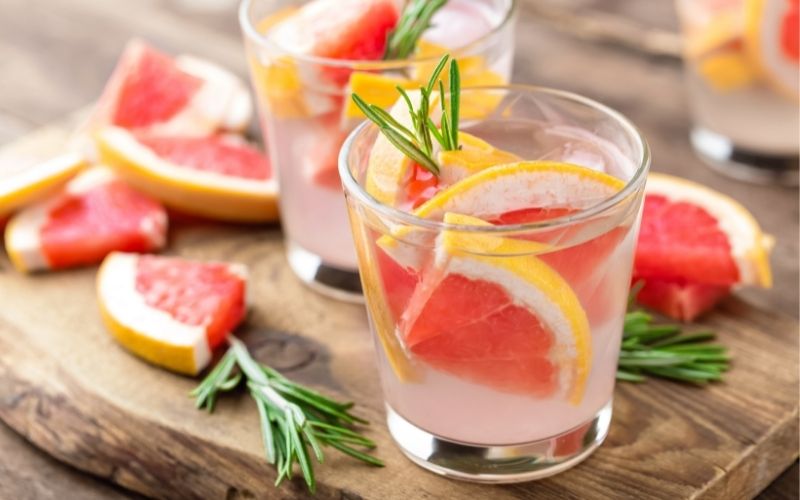 Grapefruit Prosecco with rosemary