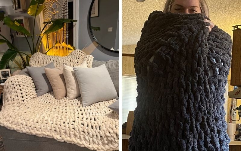 HBlife Chunky Knit Throw Blanket