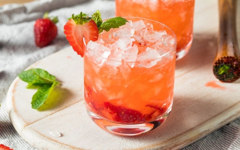 Homemade Strawberry Mint Cocktail