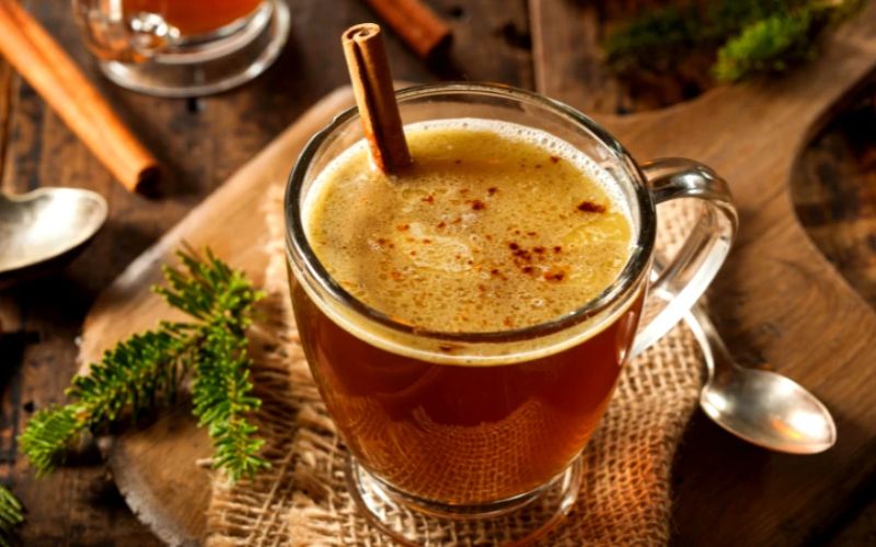 A glass of Hot Buttered Rum