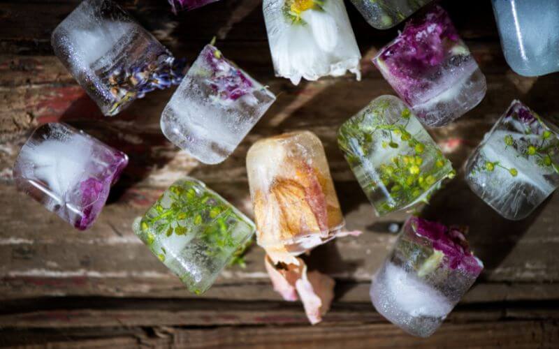 Include edible flowers in your ice cubes