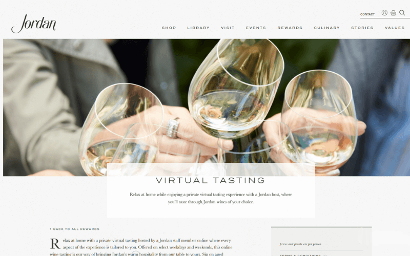 Jordan Winery website