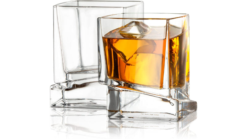 JoyJolt Carre Square Scotch Glasses