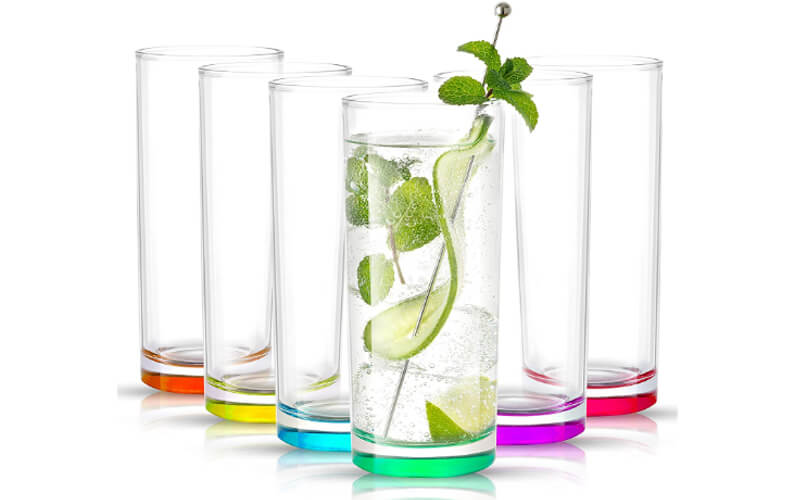 JoyJolt Colored Highball Glasses