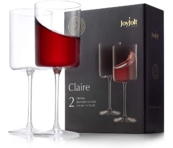 JoyJolt Red Wine Glasses – Claire Collection Set of 2 Large Wine Glasses