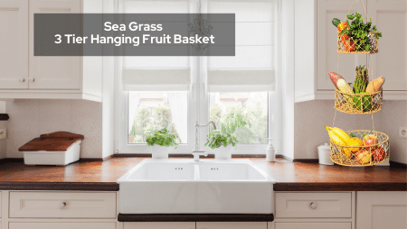 Kitchen Science Sea Grass 3 Tier Hanging Fruit Basket