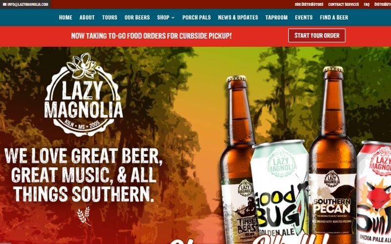 Lazy Magnolia Brewery website