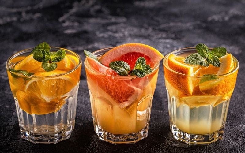 Lemon, grapefruit, and orange cocktail