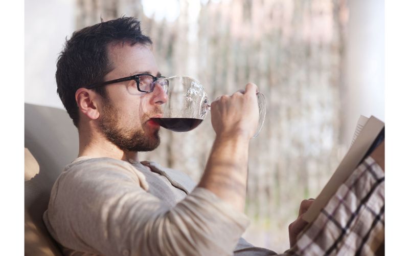 Man drinking wine