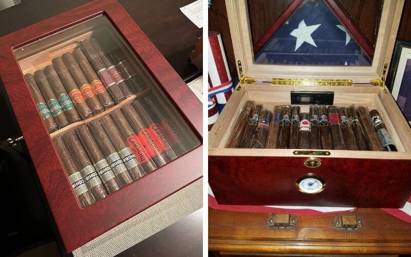 Mantello Cigars Glass-top Cigar Humidor Box