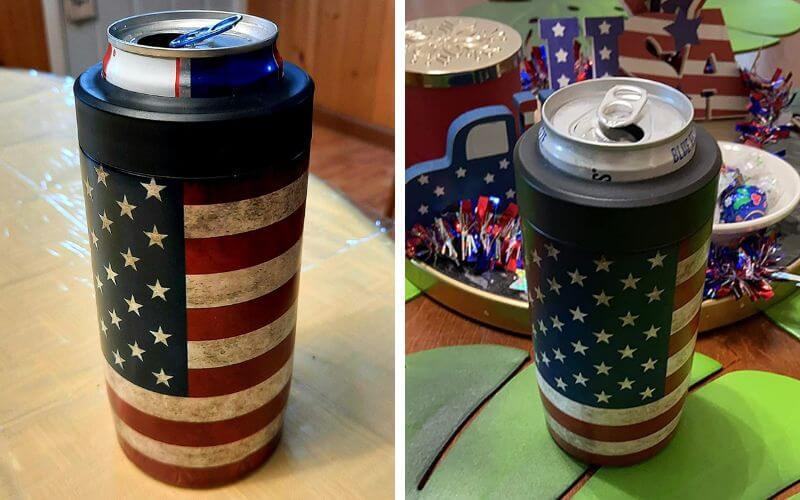 Maxso Slim American Flag Beer Can and Bottle Holder