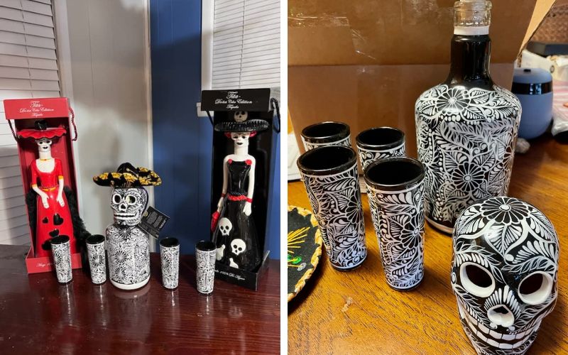 Mexskeletons Tequila Decanter Set