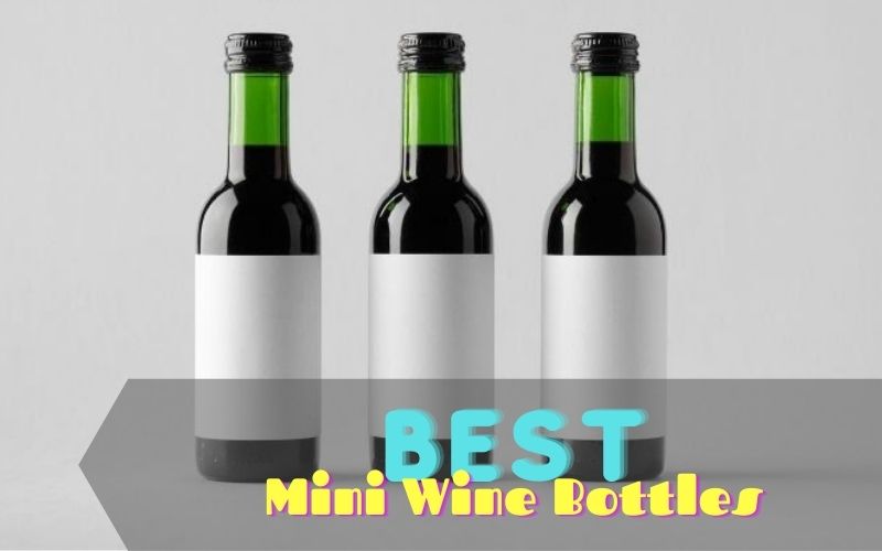 Three mini wine bottles lined up