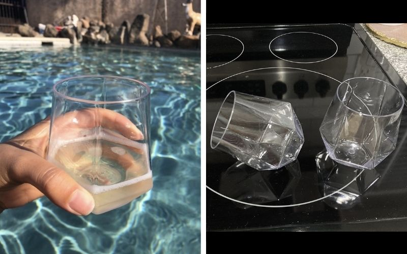 Munfix Diamond Shaped Disposable Plastic Wine Cups