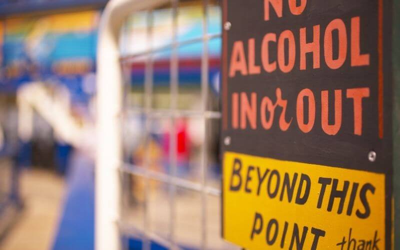 No alcohol beyond this point signage