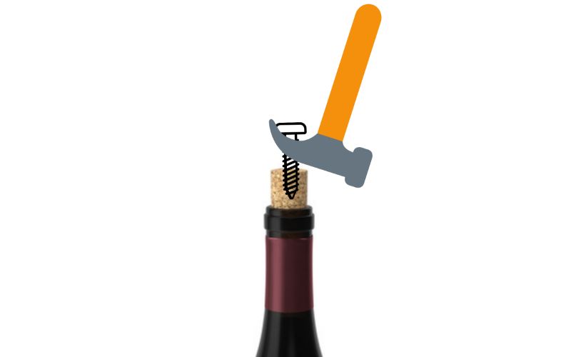 Old Screw and Hammer - How to Open a Wine Bottle Without a Corkscrew