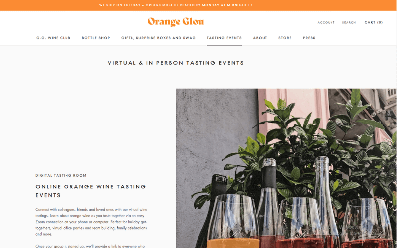 Orange Glou website