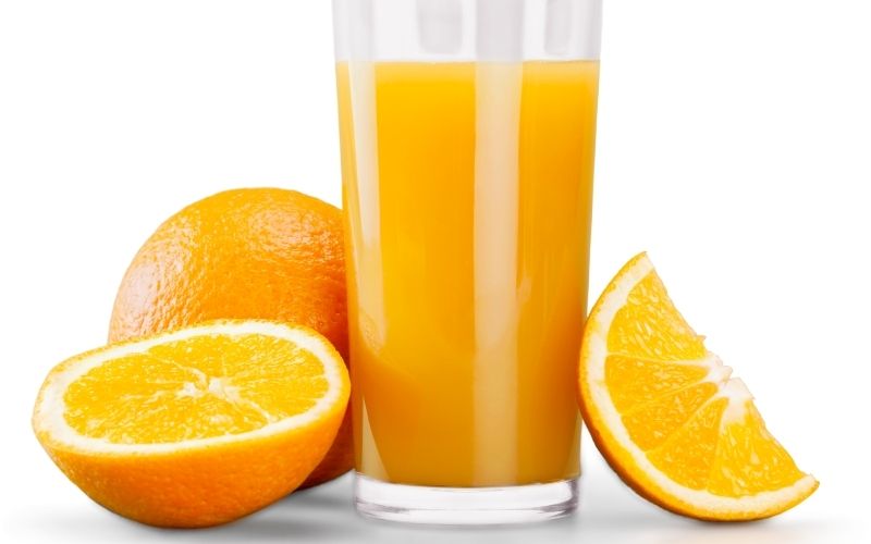 Orange slices and Orange Juice