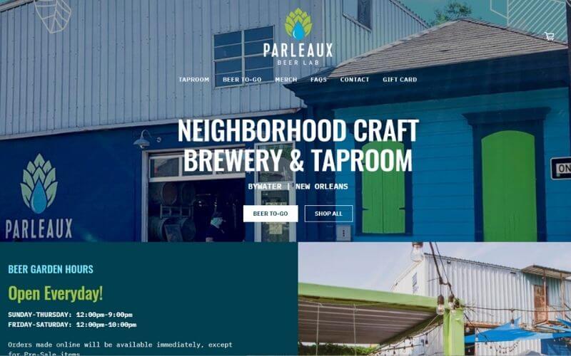 Parleaux Beer Lab website