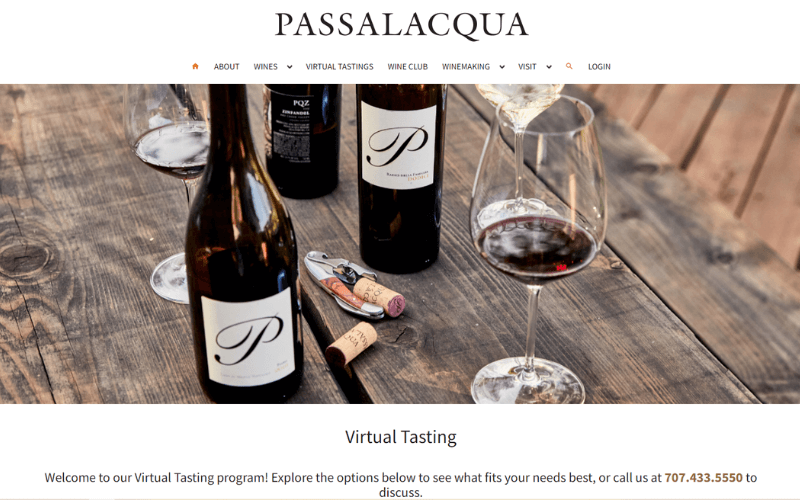 Passalacqua Winery website