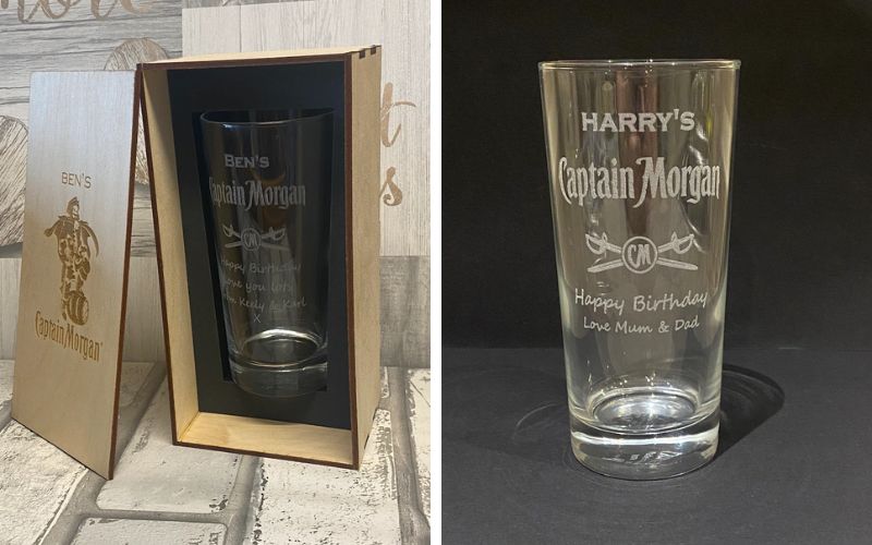 Personalized Captain Morgan Rum Glass