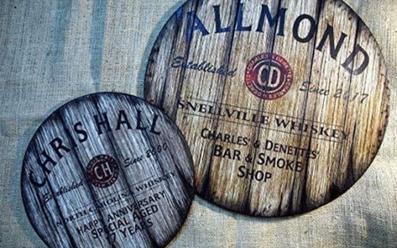 Personalized Decorative Sign Inspired by Old Whiskey Barrel Lids