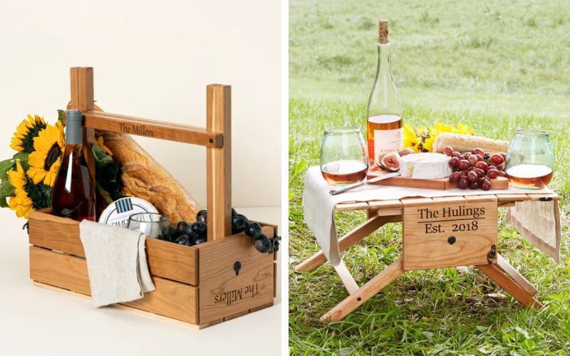 Personalized Picnic Table Wine Carrier Created by Mike Blaschka