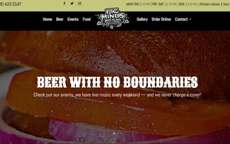 Pig Minds Brewing Company website